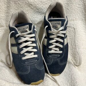 Skechers Blue and White Athletic Shoes with Durable Design